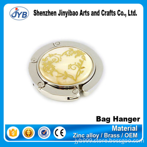 metal fancy quality table top foldable purse shor hook bag hanger with custom logo